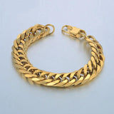 Men's Stainless Steel Cuban Chain Link Bracelet