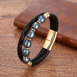 Stainless Steel Bracelet with Freshwater Pearl Bead