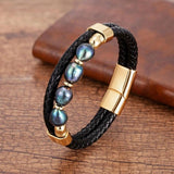 Stainless Steel Bracelet with Freshwater Pearl Bead