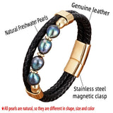 Stainless Steel Bracelet with Freshwater Pearl Bead