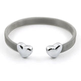 Grey Mesh Silver Lover's Stainless Steel Cuff Bracelet Women