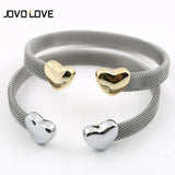 Grey Mesh Silver Lover's Stainless Steel Cuff Bracelet Women