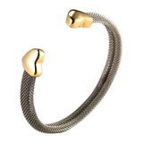 Grey Mesh Silver Lover's Stainless Steel Cuff Bracelet Women