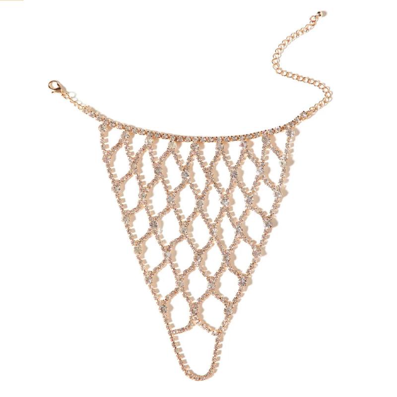 Mesh Finger Bracelet Jewelry for Women Bridal Wrist Chain Rhinestone Hand Chain