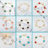 Hot 10 Colors Five Leaf Flower Bracelet Adjustable Sweet Romantic Party Jewelry