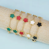 Hot 10 Colors Five Leaf Flower Bracelet Adjustable Sweet Romantic Party Jewelry