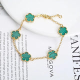 Hot 10 Colors Five Leaf Flower Bracelet Adjustable Sweet Romantic Party Jewelry