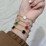 Hot 10 Colors Five Leaf Flower Bracelet Adjustable Sweet Romantic Party Jewelry