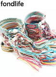 12PCS Multicolor Embroidery Thread Friendship Bracelet Bohemian Beach Jewelry