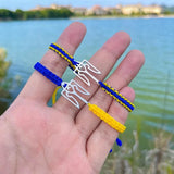 Hand Woven String Ukraine Bracelet Necklace Lucky Jewelry Set