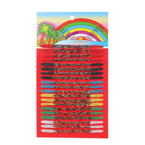 100Pcs Colorful Woven Rope Bracelet Boho Yoga Tassel Friendship Bracelet