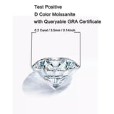 D VVS1 3.5mm Moissanite Round 0.2ct Gemstone