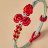 Chinese Knot Bracelet Weaving Flower Red Rope