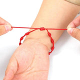 12pcs Evil Eye Red Bracelet Women Men 7 Knot Lucky Braided String Adjustable