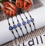 12pcs Evil Eye Red Bracelet Women Men 7 Knot Lucky Braided String Adjustable