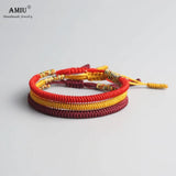 3PCS Tibetan Lucky Charm Bracelets Knots Rope Bracelet