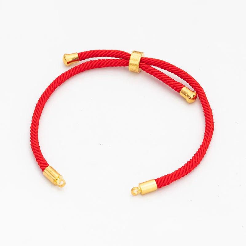 10PCS 3MM Nylon Red Rope Chain Slider Bracelets DIY Jewelry Making