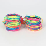 10pcs Rainbow Braided Cord Friendship Bracelets Adjustable Cuff Wristband