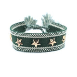 Boho Tassel Bracelet with Rivets Charm