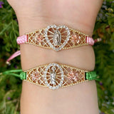 Braided Rope Virgin Mary Saint Jude Bracelet Charms Jewelry