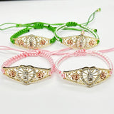 Braided Rope Virgin Mary Saint Jude Bracelet Charms Jewelry