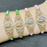 Braided Rope Virgin Mary Saint Jude Bracelet Charms Jewelry