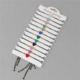 Colorful Natural Stone Bracelet Set Adjustable Rope Lucky Charm Bangles Gift