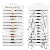 Colorful Natural Stone Bracelet Set Adjustable Rope Lucky Charm Bangles Gift