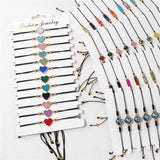 Colorful Natural Stone Bracelet Set Adjustable Rope Lucky Charm Bangles Gift