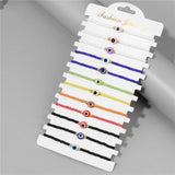 Colorful Natural Stone Bracelet Set Adjustable Rope Lucky Charm Bangles Gift