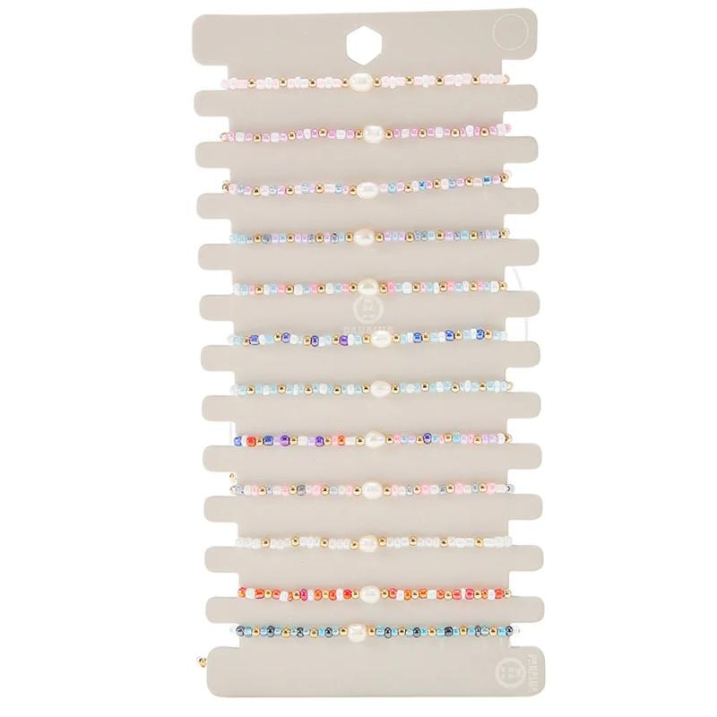 Colorful Crystal Glass Seed Bead Enamel Mermaid Fishtail Bracelet