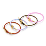 Double Layer Braided Waterproof Bracelet Stainless Steel Charm Unisex