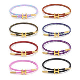 Double Layer Braided Waterproof Bracelet Stainless Steel Charm Unisex
