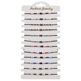 12pcs Boho Hematite Hand Cross Heart Charms Bracelet Set