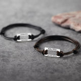 Personalized Stainless Steel Mens Bracelet Engraved Baby Name Birth Date