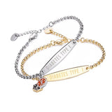 Type 2 Diabetes Medical Bracelet Men's Leather Rope Waterproof Bracelet