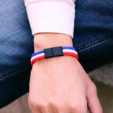 Men's Novel Flag Bracelet 4mm Nylon Cord Chain Openable Magnet Buckle