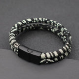 Ethnic Fabric Rope Magnetic Bracelet Boho Double-Layer Wrap Bracelet For Men