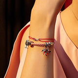 Guardian Lucky Fish Rope Chain Bracelet Sterling Silver 925 Star Enam
