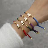 Shell Heart Letter Charm Bracelet Adjustable A-Z Rope Bracelet Women Jewelry