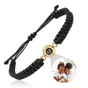Photo Projection Bracelet Braided Rope Customized Stainless Steel Couple Gift
