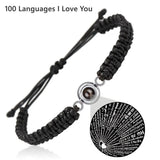 Photo Projection Bracelet Braided Rope Customized Stainless Steel Couple Gift