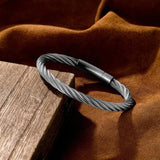 Non-fading Steel Wire rope Bracelet Vintage Cuff Charm Bracelet for Men