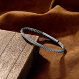 Non-fading Steel Wire rope Bracelet Vintage Cuff Charm Bracelet for Men