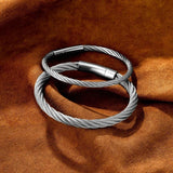 Non-fading Steel Wire rope Bracelet Vintage Cuff Charm Bracelet for Men