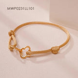 Adjustable Four Leaf Clover Charm Bracelet Classic Silk Rope Jewelry