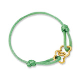 Adjustable Four Leaf Clover Charm Bracelet Classic Silk Rope Jewelry