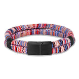 Stainless Steel Surfer Waterproof Rope Bracelet Double-Layer Beach Jewelry