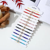 Evil Eye Charms Bracelet Adjustable Rope Colorful Crystal Bead Chain Anklets