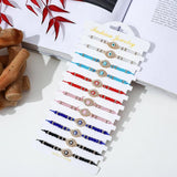 Evil Eye Charms Bracelet Adjustable Rope Colorful Crystal Bead Chain Anklets